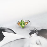 Peridot and Citrine Stone Retro Style 925 Sterling Silver RingRing
