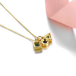 Topaz Peridot Garnet Yellow Gold Plated Pendants NecklaceNecklace