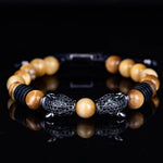 Double Leopard Head BraceletsBraceletBlack gold black cz
