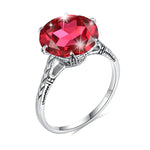 Flower Charms Dark Red Garnet RingsRuby5