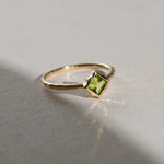 Fashion Peridot Rings for women Simple Premium Design Opening Adjustable CharmresizableGreen