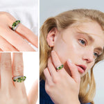 Leaves Design Peridot 925 Sterling Silver RingRing