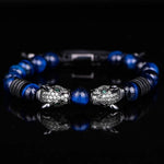 Double Leopard Head BraceletsBraceletBlack Blue white cz