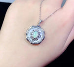 5mm*7mm Natural Opal Pendant with Natural Shell Design 925 Sterling Silver NecklaceNecklace