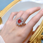 8*10mm Oval Ruby 925 Sterling Silver RingRing