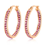 6 Color Small Hoop Earrings with Cubic Zirconia Gold/Silver Plated Stainless Steel EarringFH9285