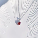 Ruby Pendant Choker NecklaceNecklaceSilver