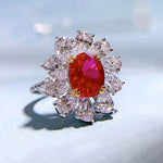 8*10mm Oval Ruby 925 Sterling Silver RingRing
