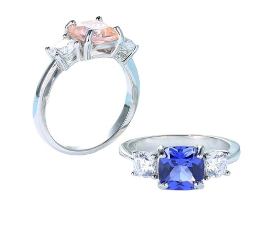 925 Sterling Silver Aquamarine Sapphire Gemstone Women's Ring Girls