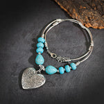 2024 Ethnic Hand Pendant Necklace Vintage TurquoisesNA2130