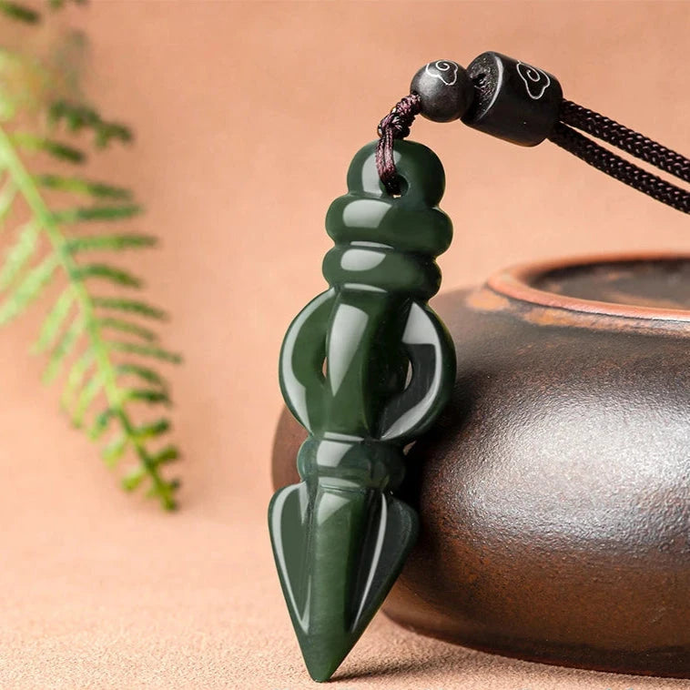 Natural Jade Down Magic Pestle Ink Jade Pendant