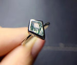 6x9mm Kite Natural Gemstone Green Moss Agate RingRing