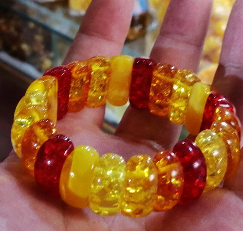 Baltic Colored Flower Amber BraceletBracelet
