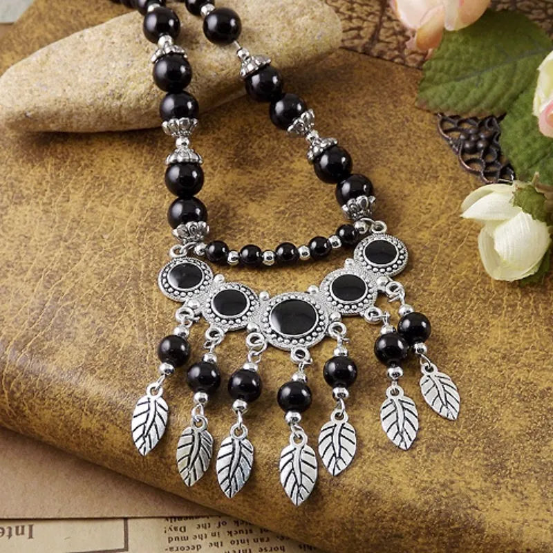 2024 Ethnic Hand Pendant Necklace Vintage TurquoisesNA2258-2