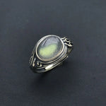 Natural Turquoise Rings 925 Sterling SilverLabradoriteResizable