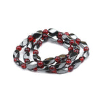 Hematite Stone and Ruby Curved Quadrangular Prism BraceletBracelet