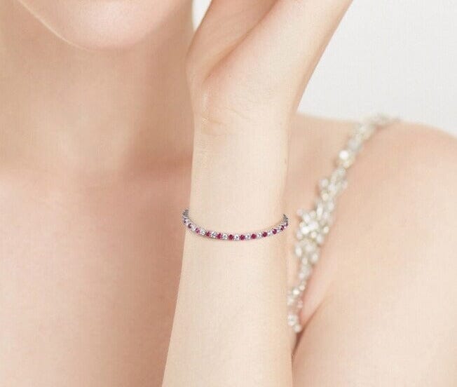 Ruby 925 Sterling Silver Tennis BraceletBracelet