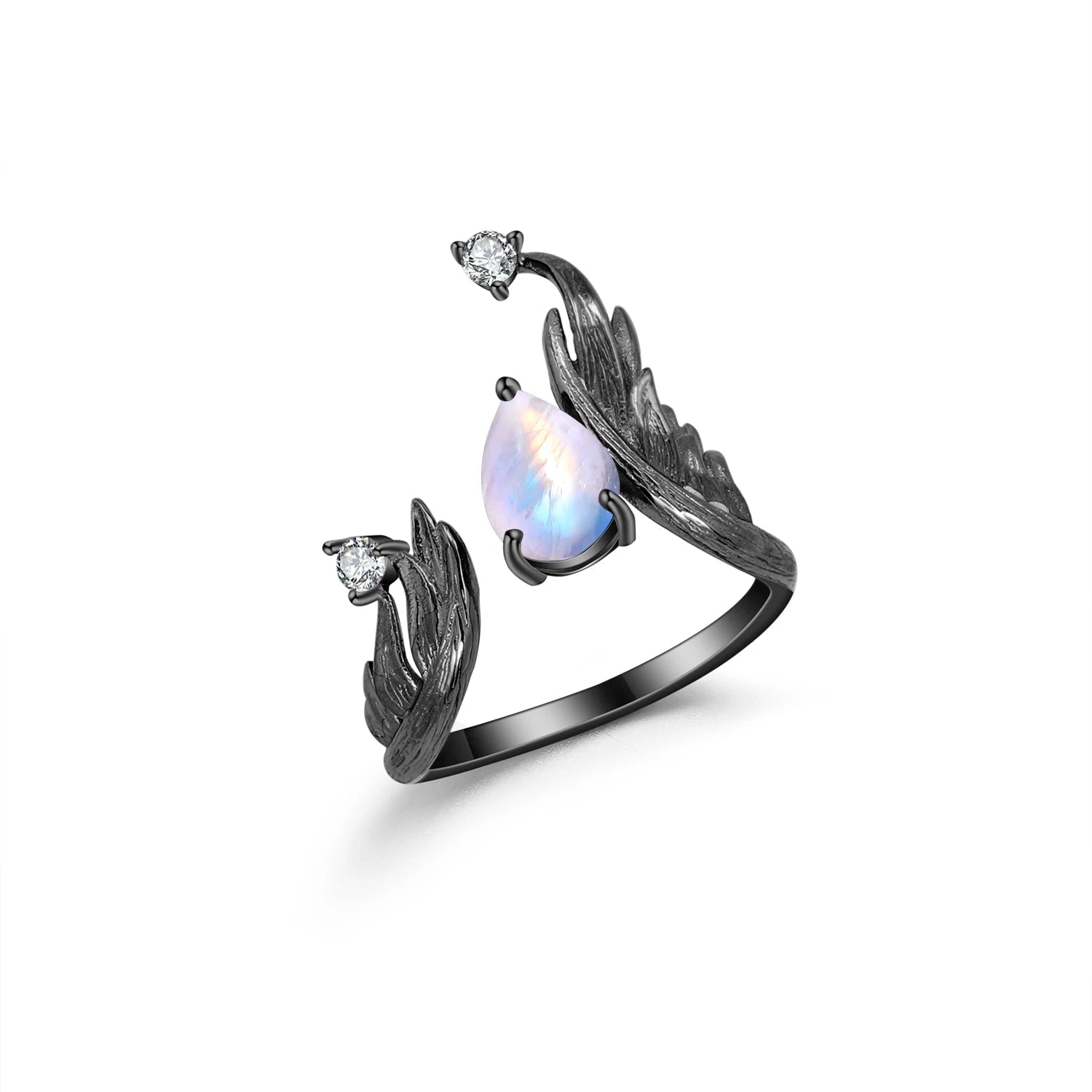 Ballet 1.43Ct Natural Amethyst Gemstone RingsMoonstoneCHINA