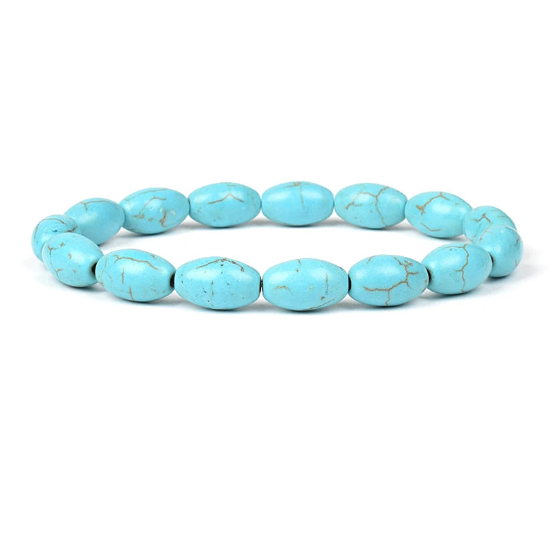Various Shapes Blue Turquoise Bracelets817cm-6.7inch