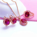 Ruby Jewelry Set Hollow Design