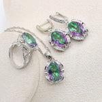 Peridot Multi Colors 925 Silver Jewelry SetJewelry SetsRainbow 3pcs6