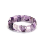 Purple Amethyst Rose Quartz Square Beads BraceletBracelets