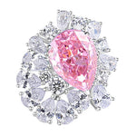 Aquamarine Pink Sapphire Gemstone Engagement Ring for Women Fine JewelryPink6