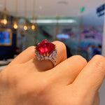 Huge Cut Ruby 925 Sterling Silver RingRing