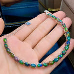 4mm*6mm Multi-Color Opal 925 Sterling Silver BraceletBracelet