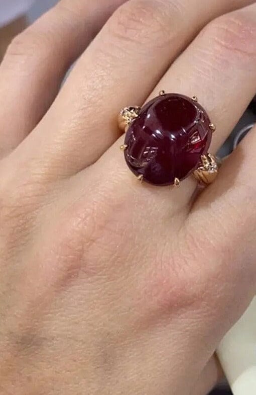 Retro Style Dark Ruby Rose Gold RingRing