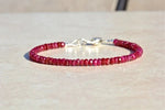 Natural Strand Bracelets Ruby Bracelet Beaded Gemstone Bracelet