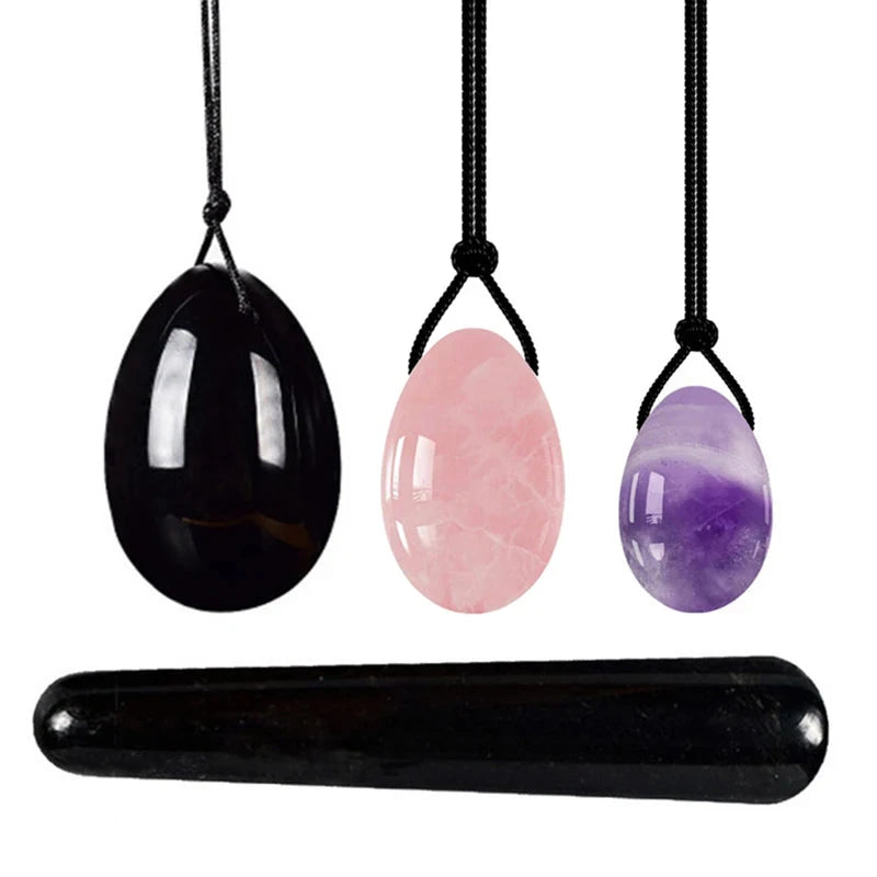 3/4PCs Natural Jade Yoni Eggs Massage Wand Set4PC 01