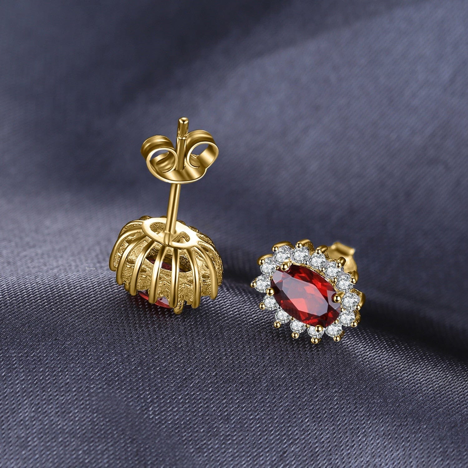 Ruby 925 Sterling Silver Stud Earringsearrings