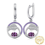Leaf 1.2ct Alexandrite Sapphire 925 Sterling Silver Drop Earrings