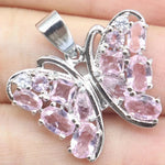 26x25mm Gorgeous 4.9g Rainbow Butterfly Shape Pendant OnlyPink Kunzite