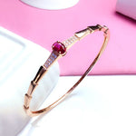 Rose Gold Crystal Ruby Cuff BraceletBracelet