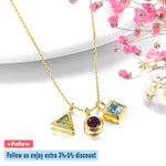 Topaz Peridot Garnet Yellow Gold Plated Pendants NecklaceNecklace