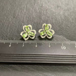 Dainty Flower Peridot Silver Stud EarringsEarrings