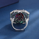 Vintage 12*16mm Square Cut Ruby Resizable RingRing