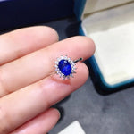 Blue Sapphire Flower Ring - 925 Sterling SilverRing