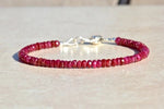 Natural Strand Bracelets Ruby Bracelet Beaded Gemstone Bracelet