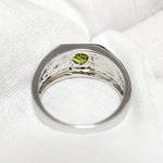 Natural Green Peridot Men Ring 925 Silver Well Polished 5.5mm Gemstone0