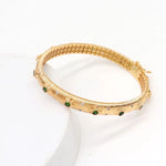 Cuff Bangle Ruby 18k Real Gold Plated MetalSapphireCHINA