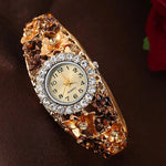 Stainless Steel Rhinestone Quartz Watch Women