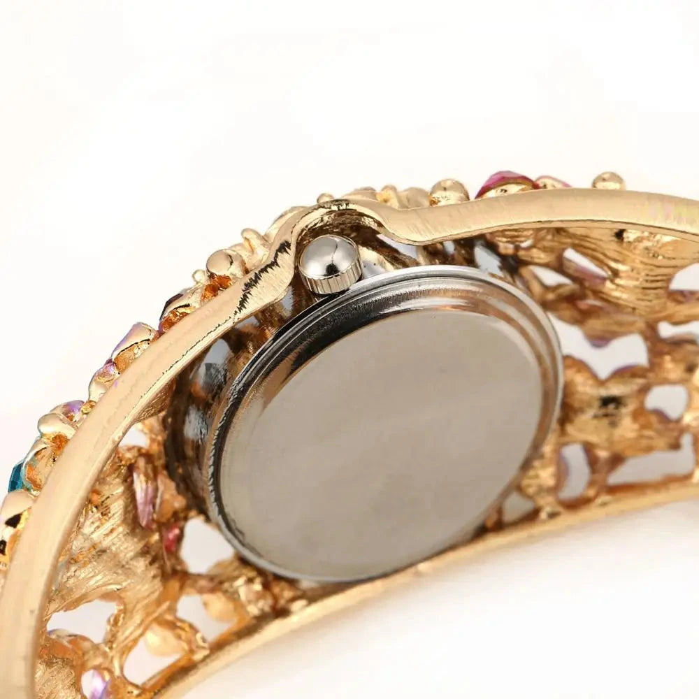 Stainless Steel Rhinestone Quartz Watch Women