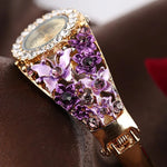 Stainless Steel Rhinestone Quartz Watch Women