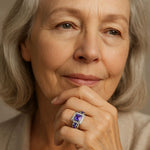 Amethyst Square Crystal Ring - Sterling SilverRing