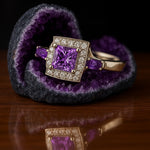 Amethyst Square Crystal Ring - Sterling SilverRing