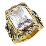 Gold Vintage Men RingRing7White