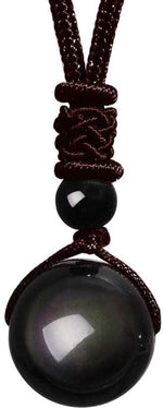 Tiger Eye Stone Lucky Rope Chain Fashion Necklace and BraceletJewelry Set12mm-black